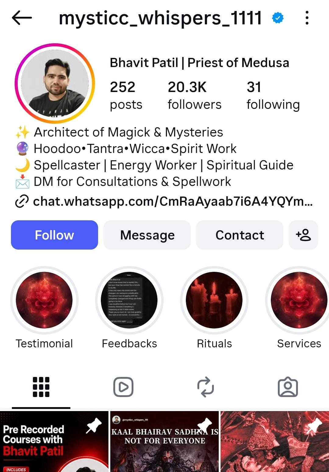 Bhavit Patil — Instagram growth with Orgix Media