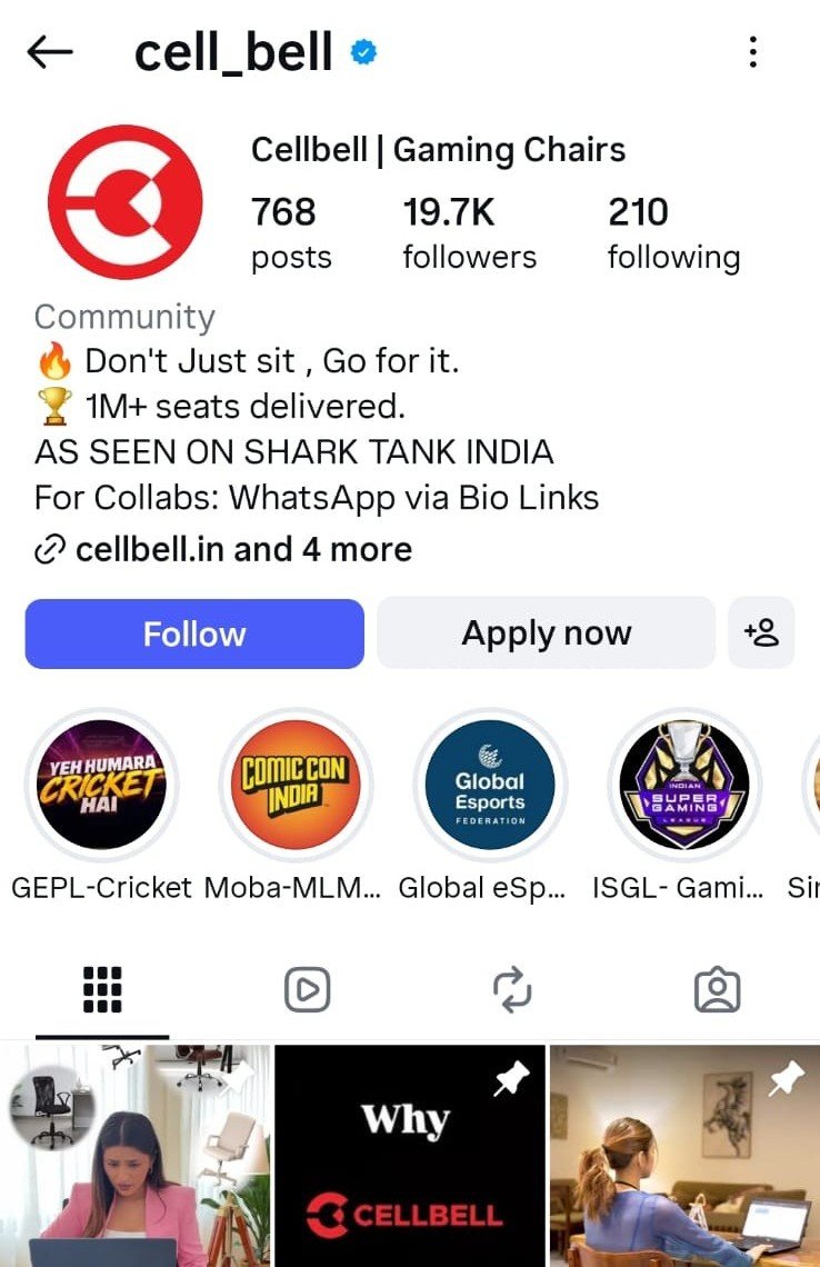 Cellbell — Instagram growth with Orgix Media