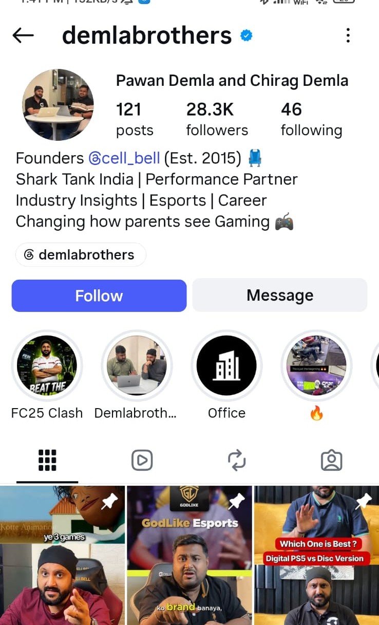 Pawan & Chirag Demla — Instagram growth with Orgix Media